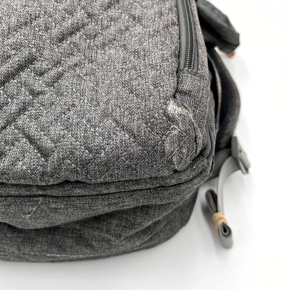 Babbleroo Backpack Charcoal Gray Pockets Padded Shoulder Straps Diaper Bag